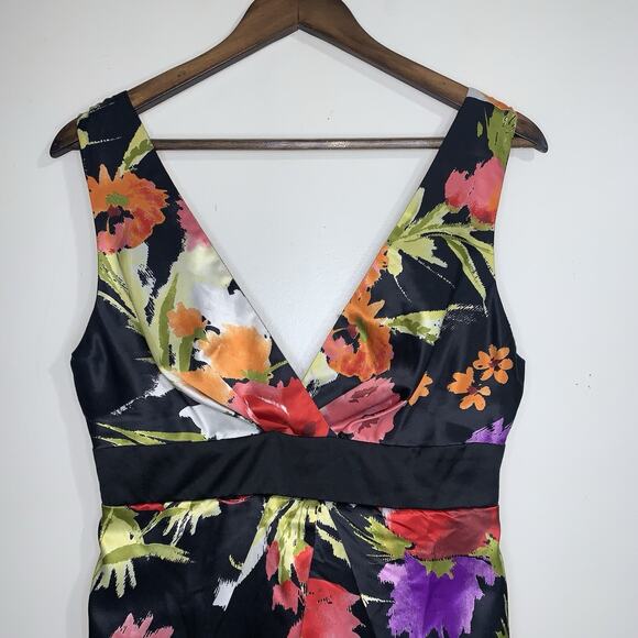 Twenty One Multicolor Floral Sleeveless Lined V-Neck Vacation Mini Women Dress M - Picture 2 of 11
